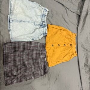Set of Three Stylish Skirts - Yellow, Plaid, and Denim